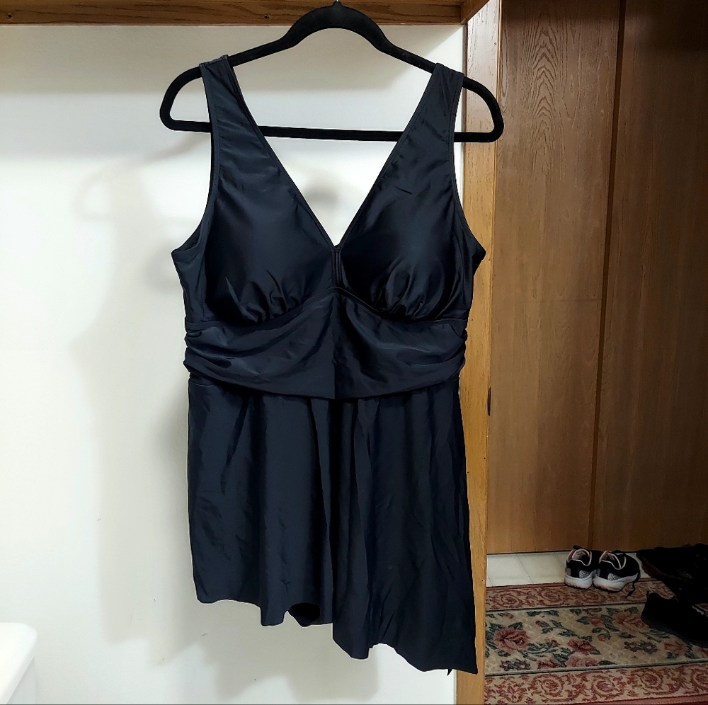 Torrid Women’s V-Neck Black Swimdress
